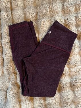 Lululemon Maroon Speckled Leggings 25”